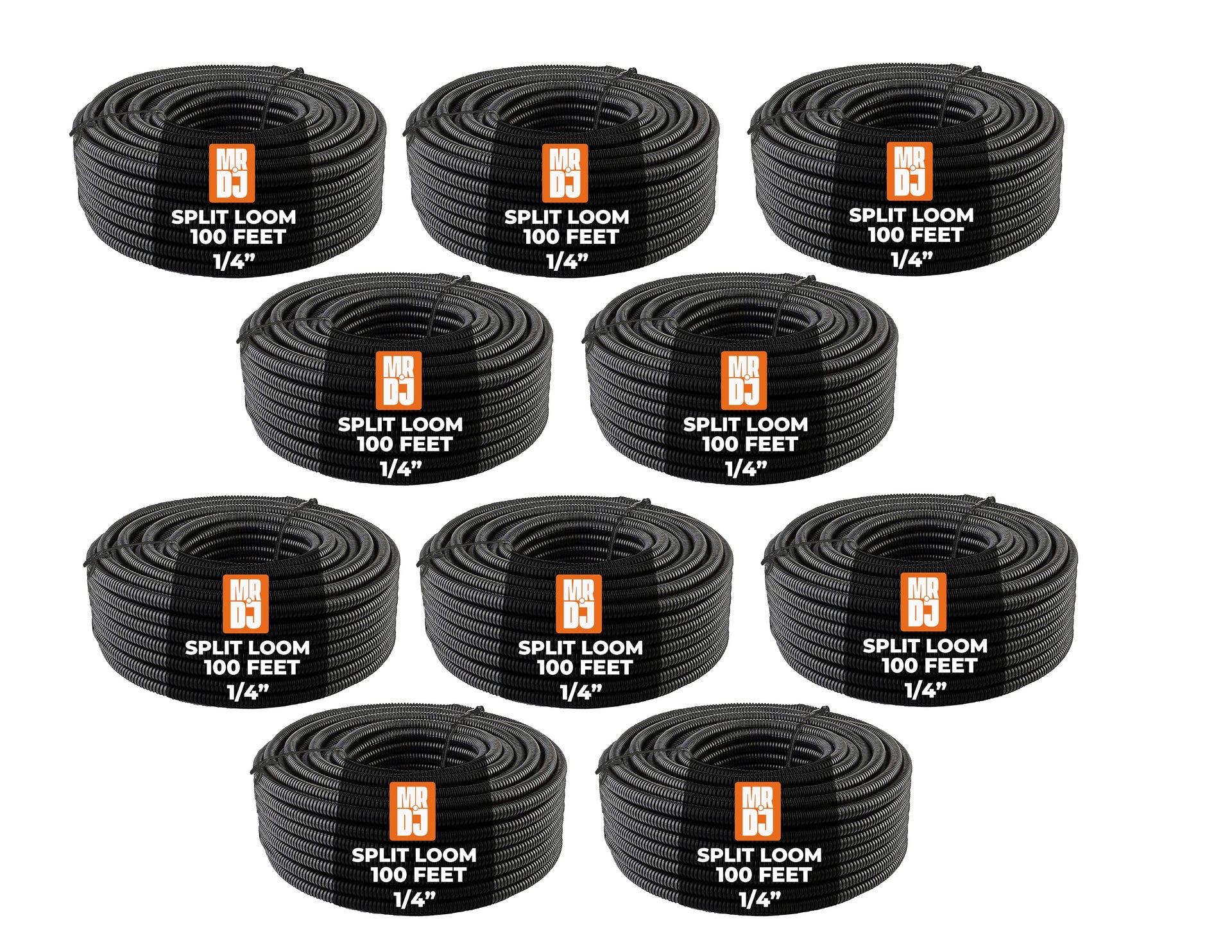 MR DJ DSLT14 1/4" 1000' split loom tube polyethylene high temperature DJ automotive marine industrial electrical wire & cable conduit