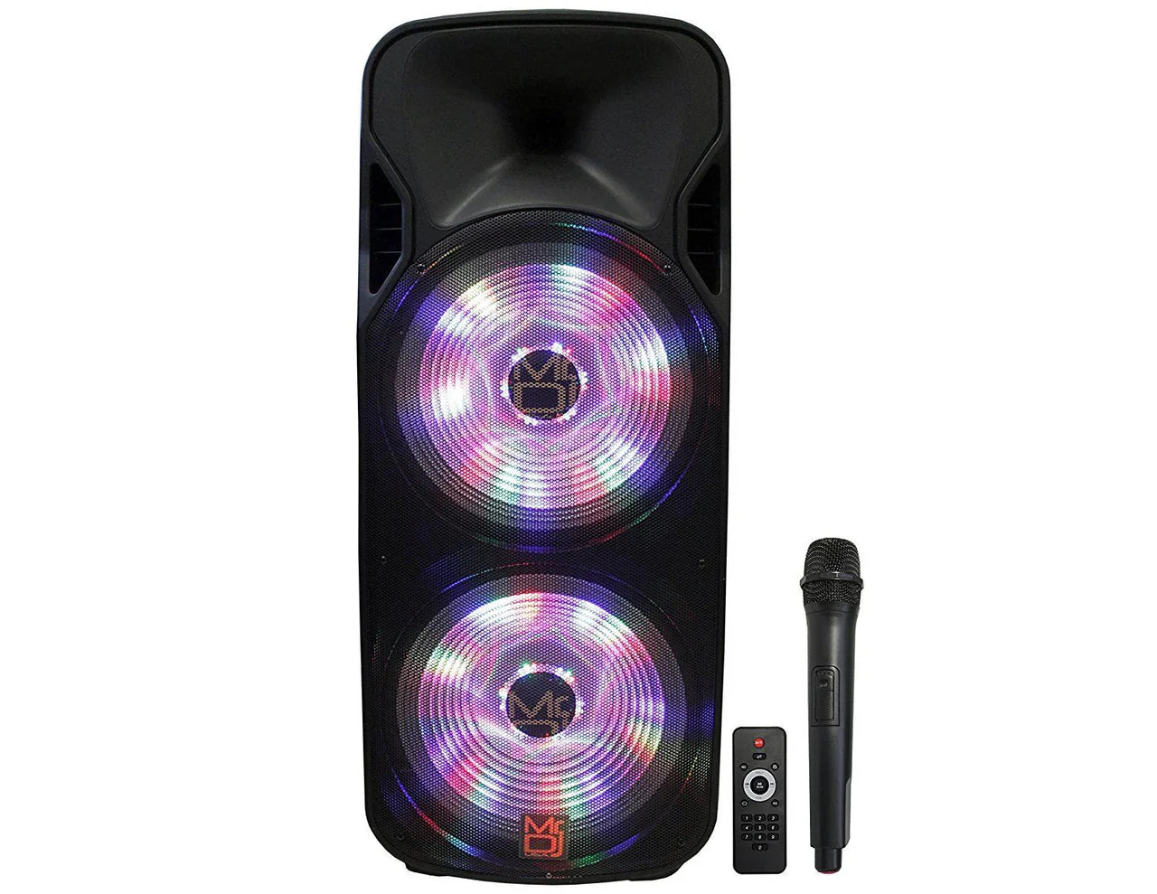 MR DJ Lets Jump Dual 15" 3Way 5000W DJ Active Speaker PA Party BT USB Speaker