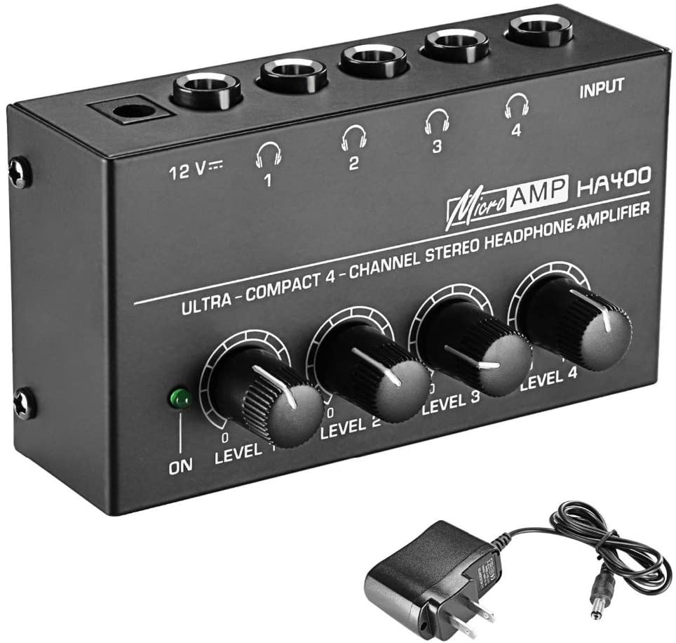 MR DJ Microamp HA400 Ultra-compact 4-channel stereo headphone amplifier
