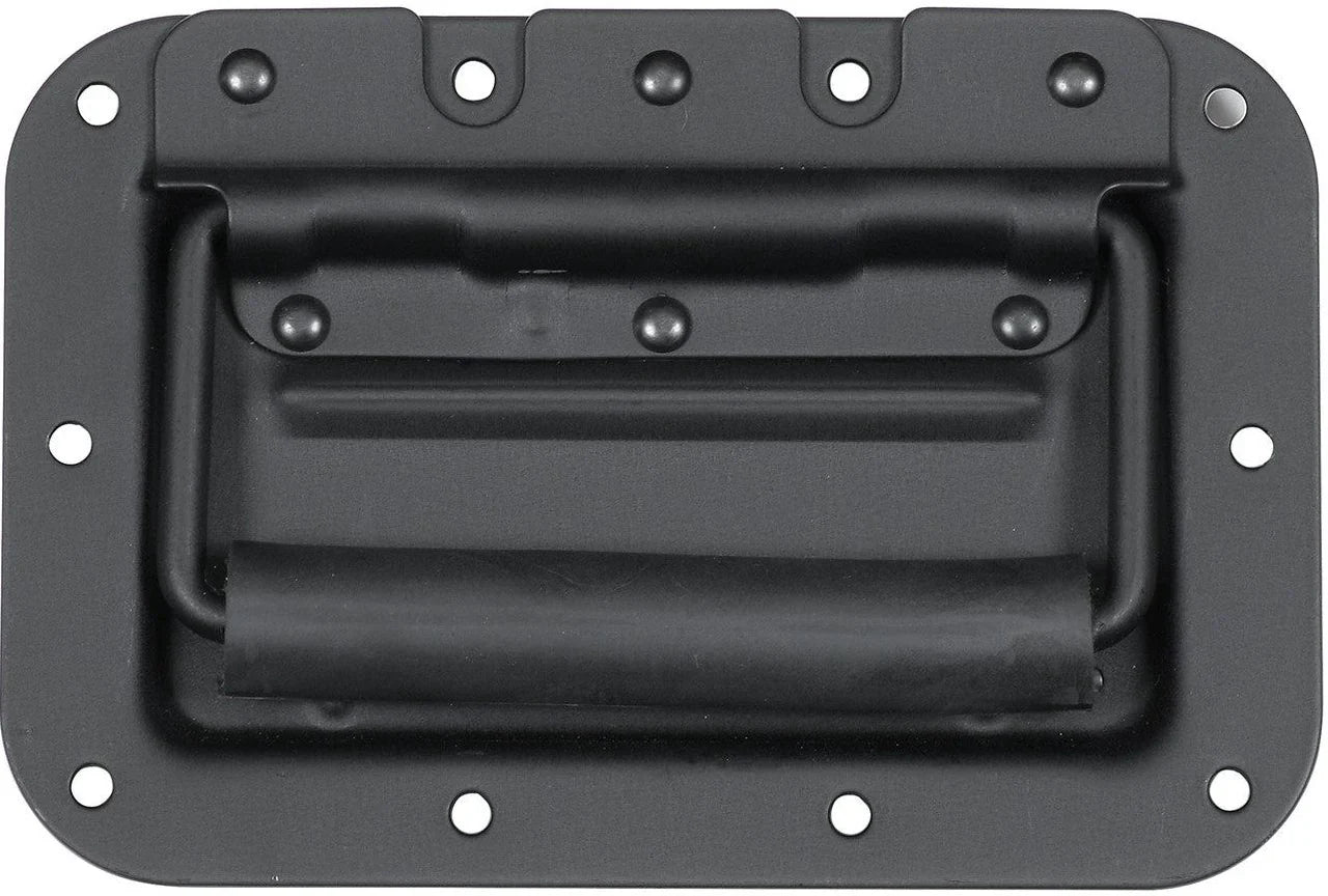 2 MR DJ HR100B Spring Loaded Recessed Handle Medium Spring Loaded Recessed Heavy Duty Black Flight Case Speaker Cabinet Handle