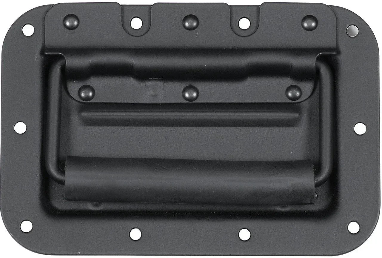 2 MR DJ HR100B Spring Loaded Recessed Handle Spring Loaded Recessed Heavy Duty Black Flight Case Speaker Cabinet Handle