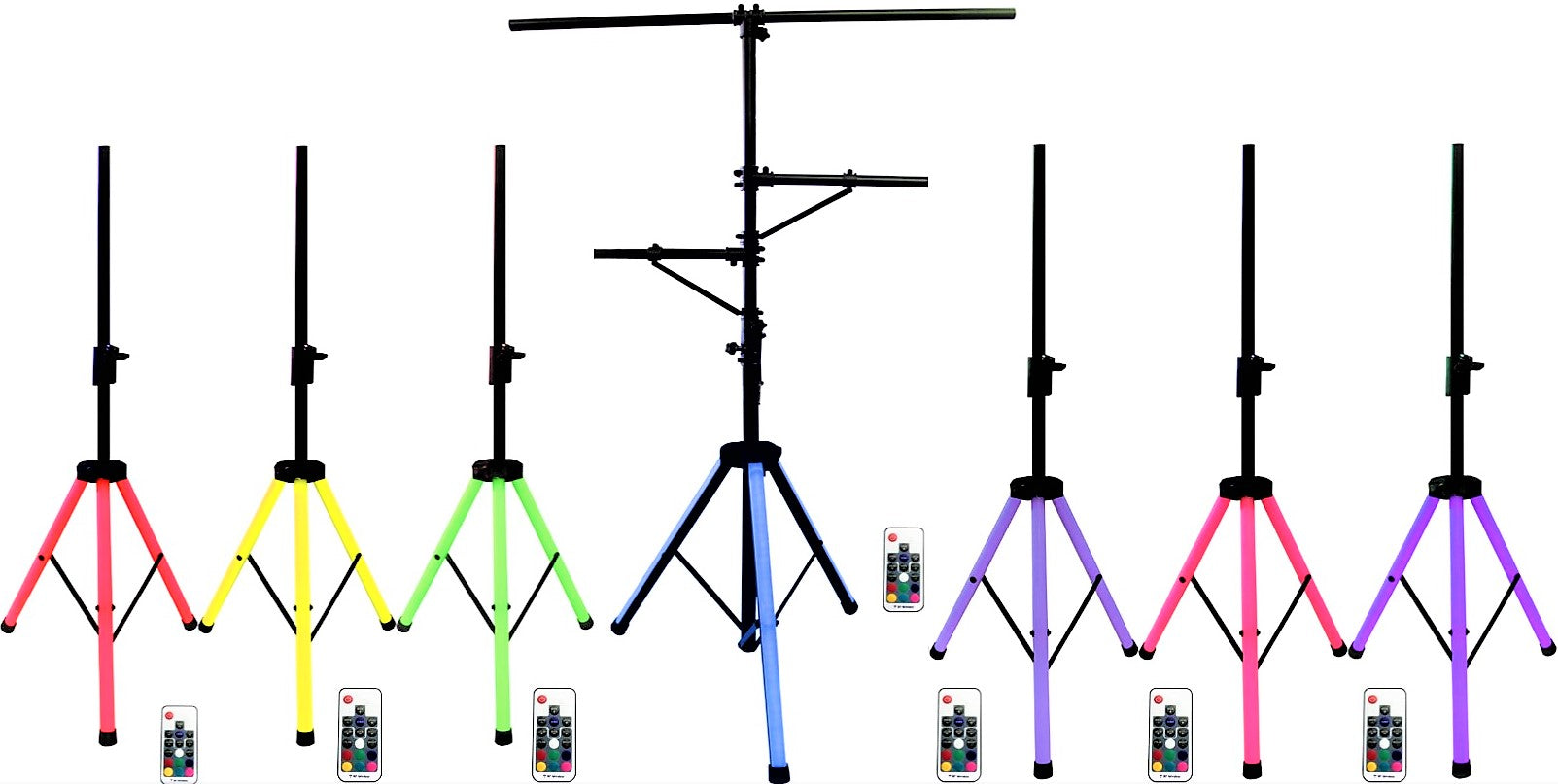 MR DJ LS700LED Portable Led Light Multi Arm T Bar Tripod 8 Fixture Par Can Lighting