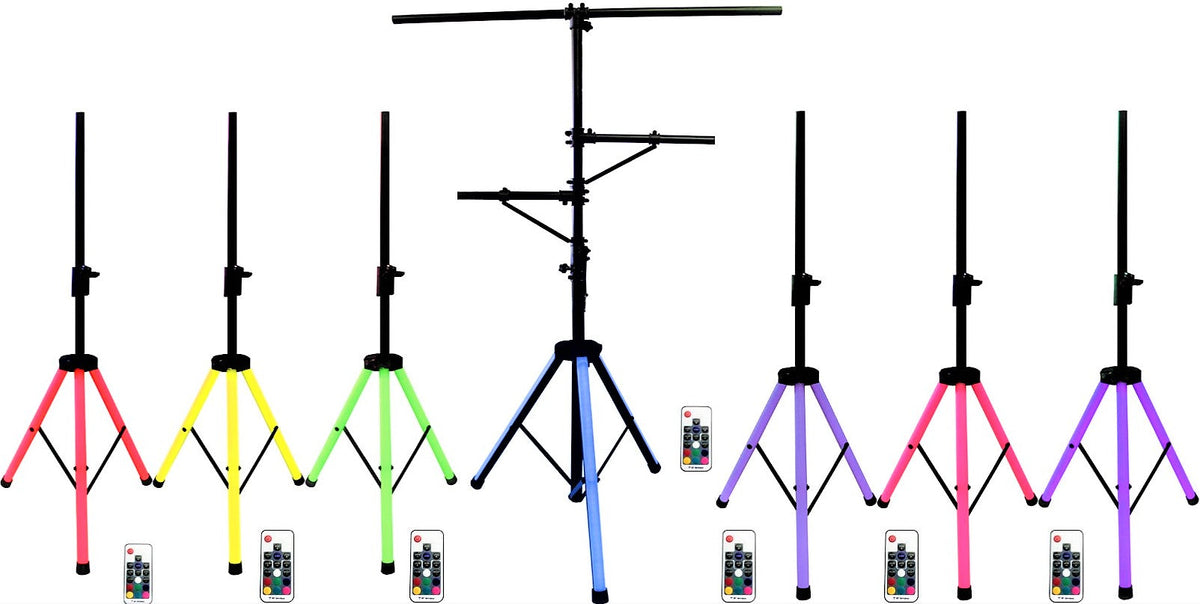 MR DJ LS700LED LED DJ Lighting Stand | 12ft T-Bar Tripod System