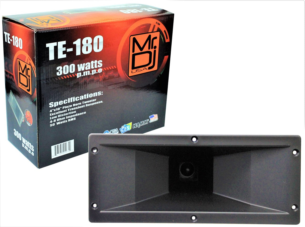 MR DJ TE-180 4"x10" 300W PRO Audio PA/DJ Wide Screw-ON Type Piezo Compression Horn Tweeter