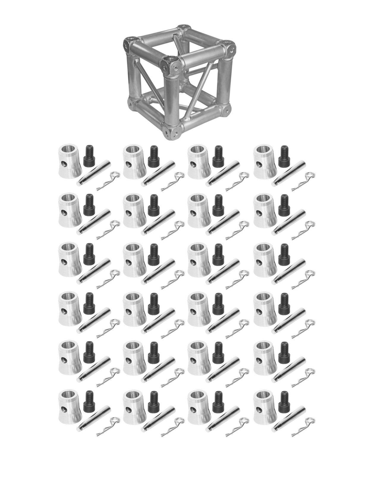 MR Truss TJB6W Universal Corner Junction Block Box 1Way-6Way with 24 Half Conical Couplers for 6Way Installation