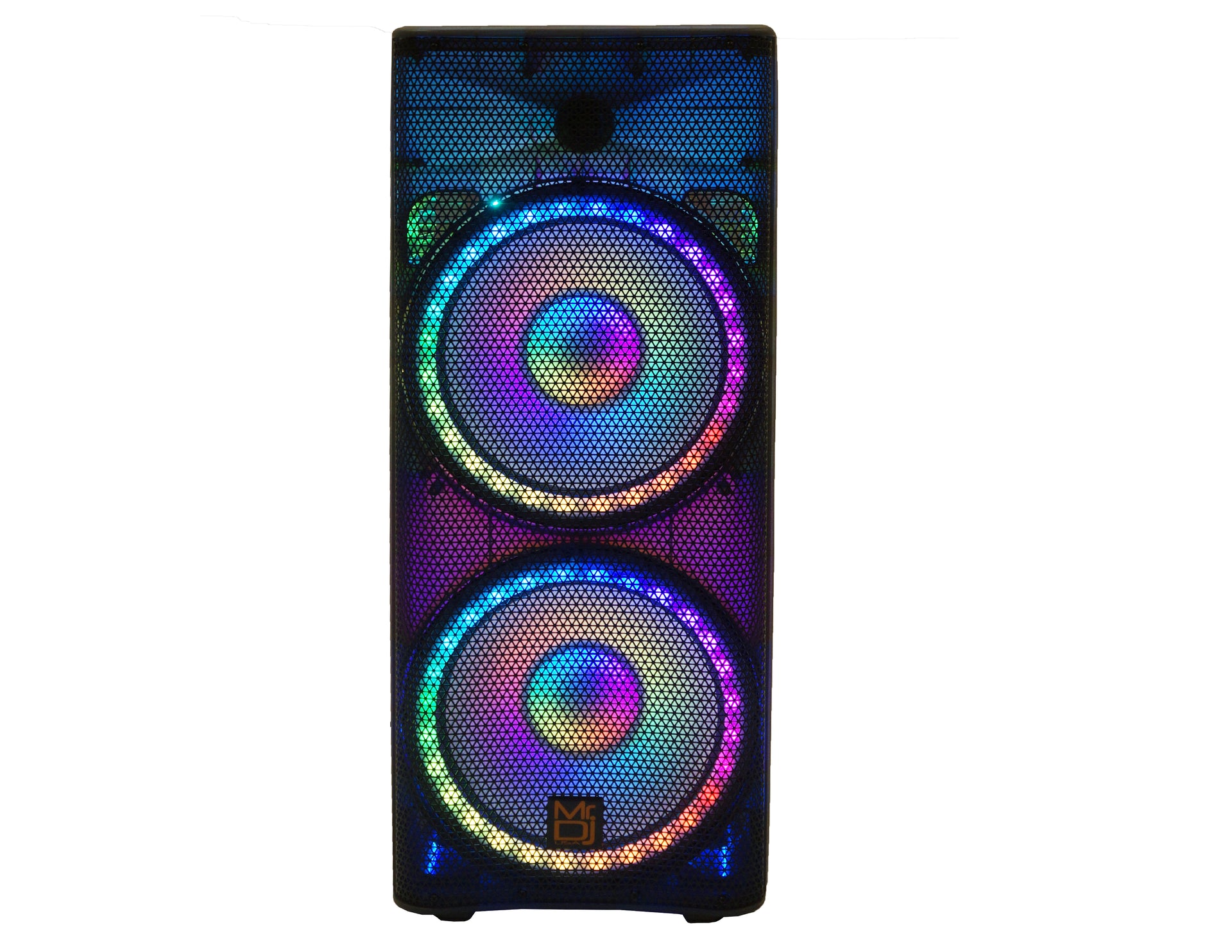 MR DJ PBX6500LED PRO PA DJ Dual 15” 3-Way Full-Range Powered/Active Live Sound Bluetooth Loud Speaker