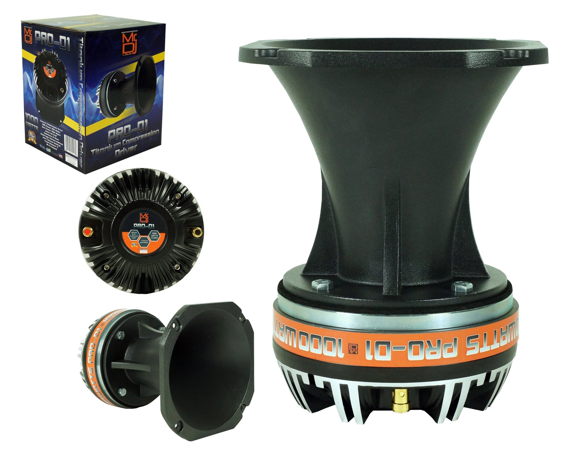 2 MR DJ PROD1 High Compression Titanium Driver Bullet Super Tweeter Aluminum Horn