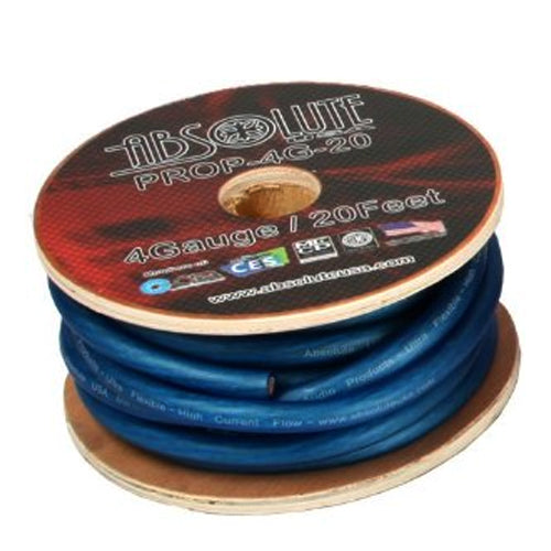 Absolute PROP4G50BL Pro Series Blue 50 Feet 4 Gauge Ultra Flexible Power/Ground Battery Amp 12V Cable Wire