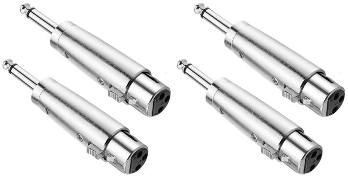 8 MR DJ QTMXLRF1 XLR Female to 1/4" Mono Male Adapter Converter Gender Audio Coupler