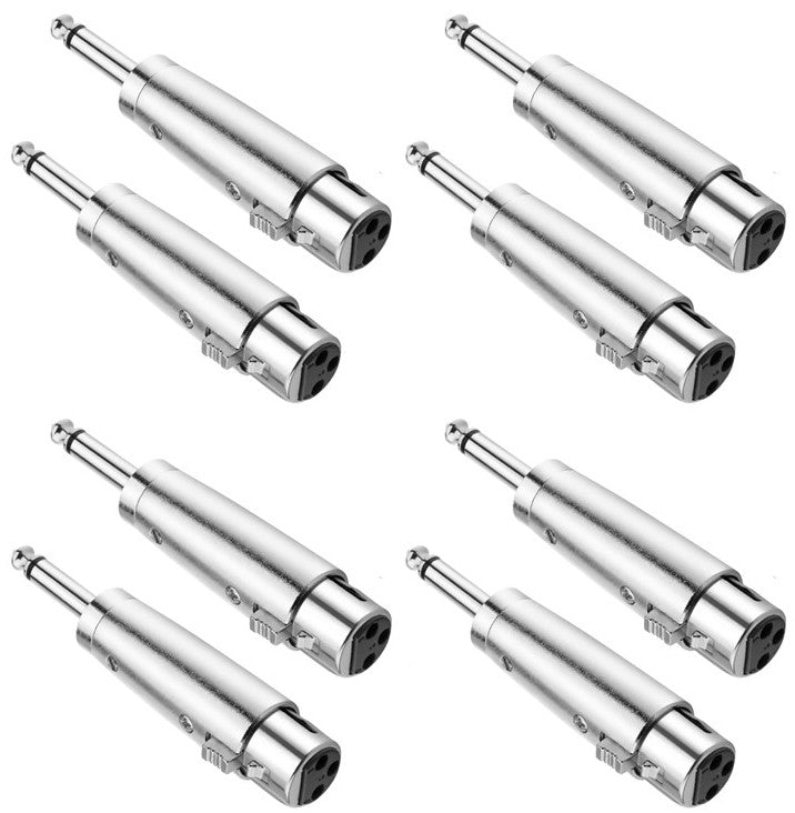 8 MR DJ QTMXLRF1 XLR Female to 1/4" Mono Male Adapter Converter Gender Audio Coupler