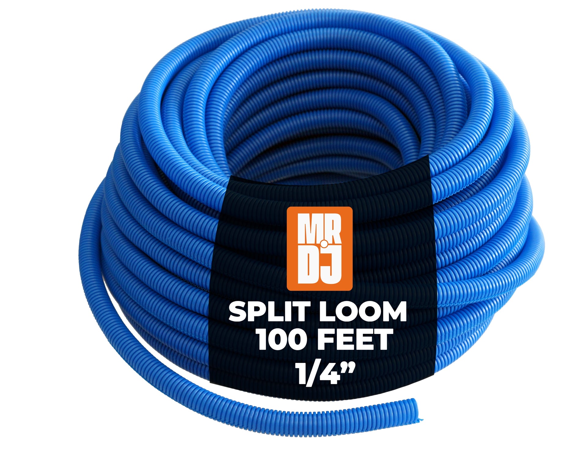 MR DJ DSLT34BL 100' 3/4" 19mm Blue Split Wire Loom Conduit Tubing Sleeve Tube