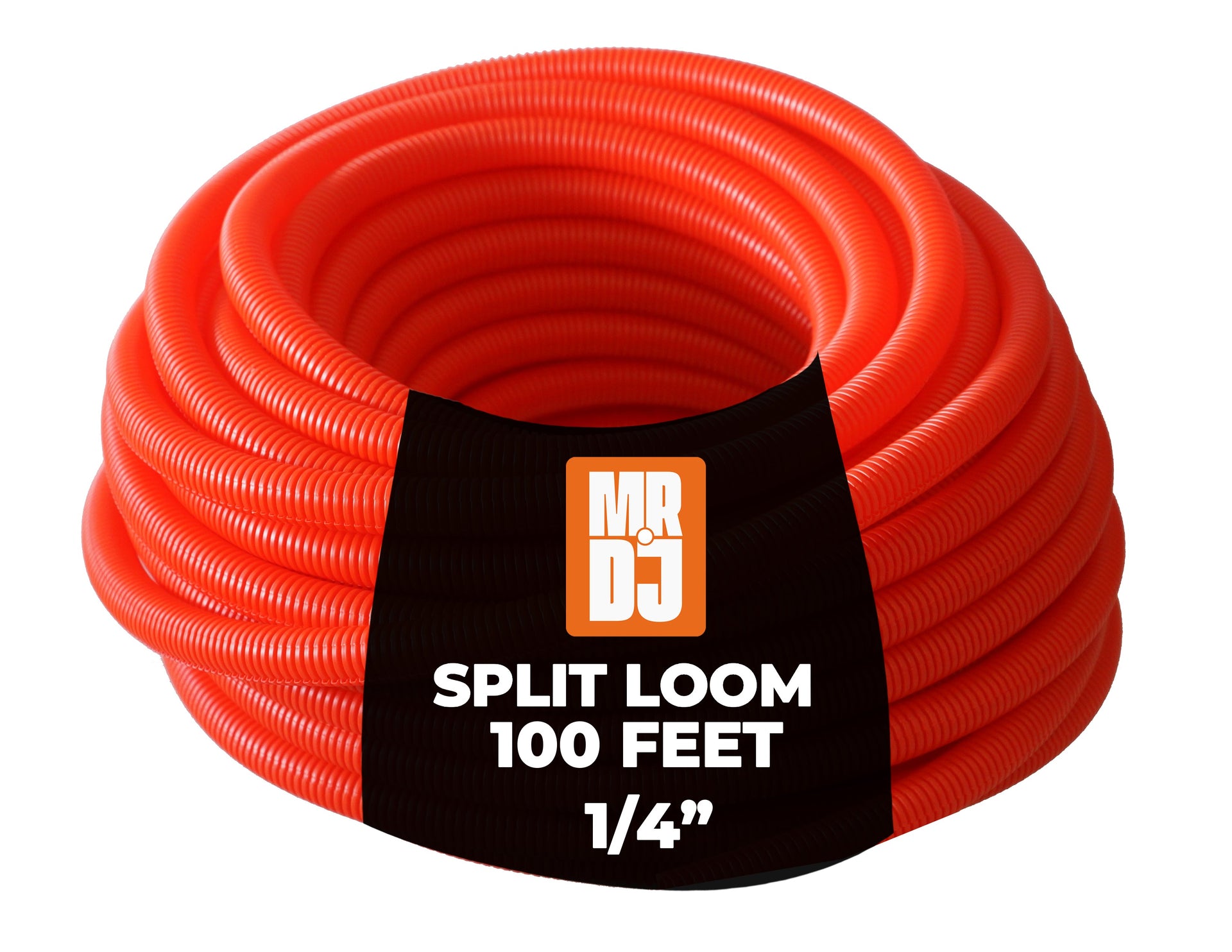 MR DJ DSLT14RD 100' 1/4" 6.35mm Red Split Wire Loom Conduit Tubing Sleeve Tube
