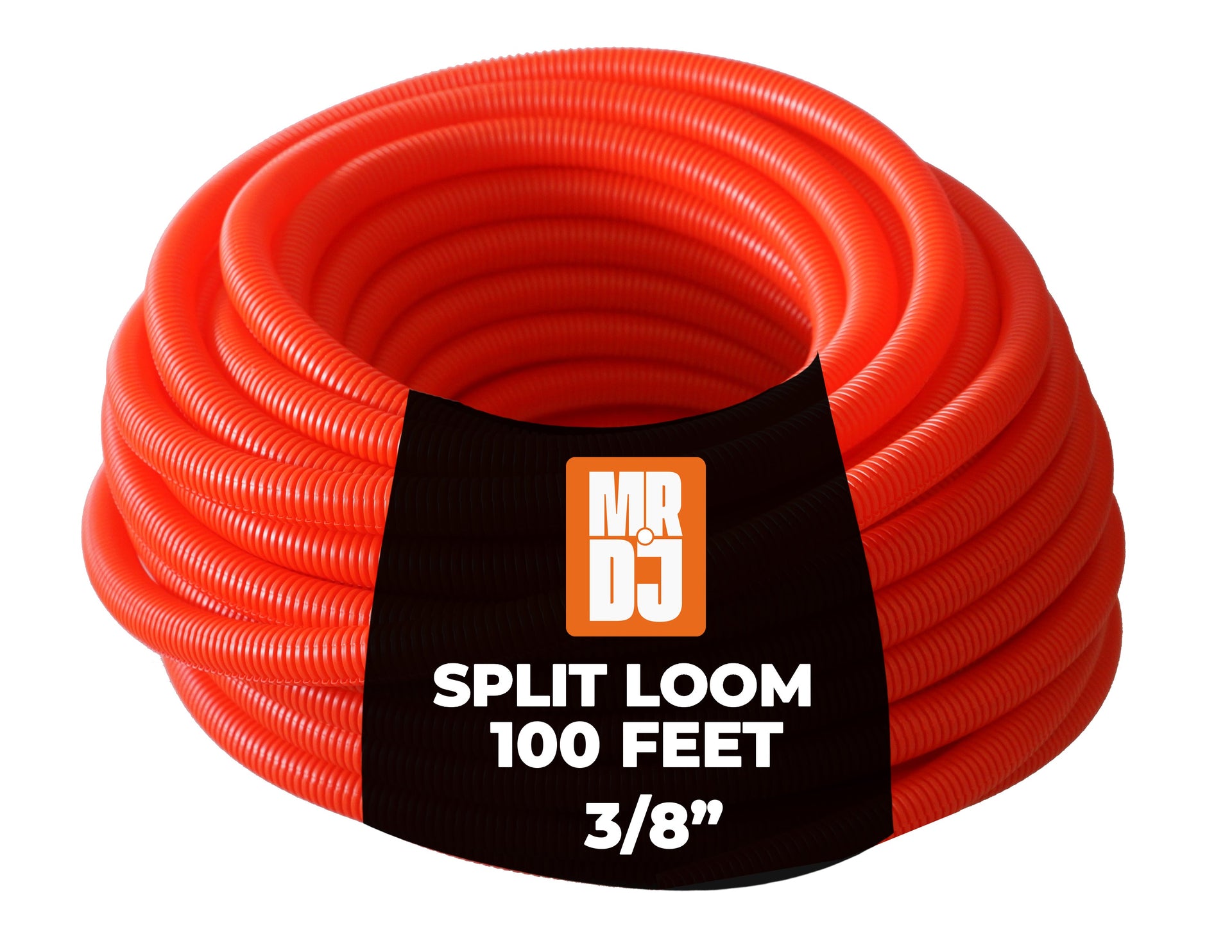 MR DJ DSLT38RD 100' 3/8" 10mm Red Split Wire Loom Conduit Tubing Sleeve Tube