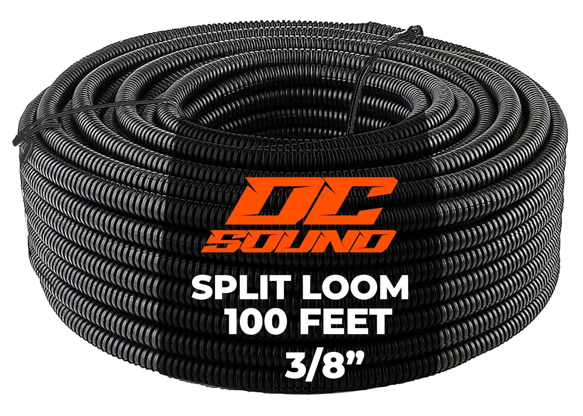 DC Sound 3-Pack 1/4", 3/8", 1/2" x 100 Feet Each Split Wire Loom Convoluted Tubing