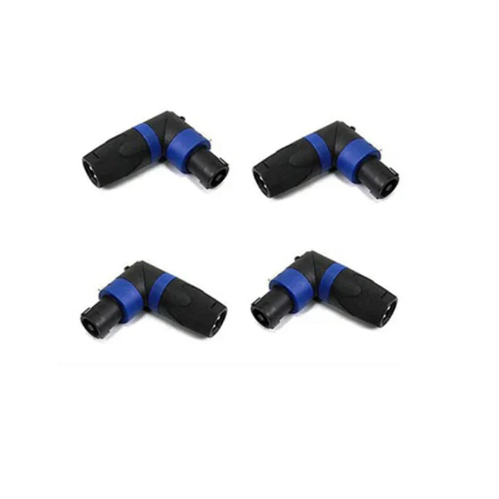 MR DJ SPAM4 4-Pack Right-Angle Speakon Compatible PA/DJ Speaker Cable Connectors