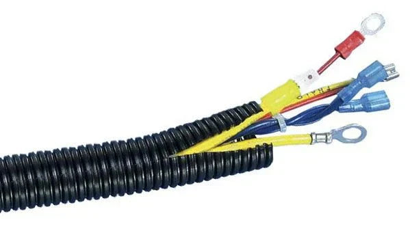 XP Audio XSLT14-50 50 Ft. 1/4" Split Wire Loom Conduit Polyethylene Tubing Black Color Sleeve Tube