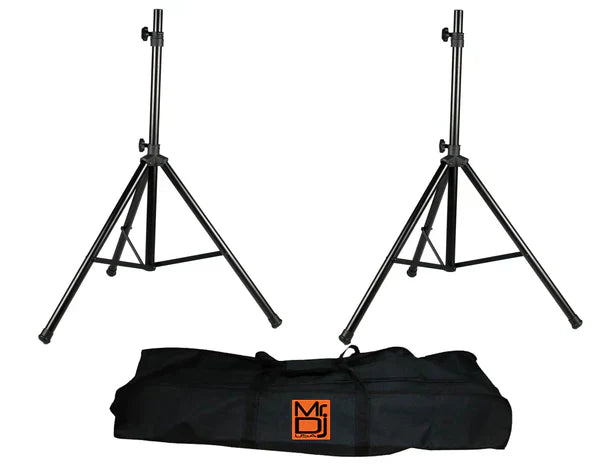 MR DJ SS750PKG 2 Universal Folding Tripod PRO PA DJ Stage Speaker Stand with Carrying Bag