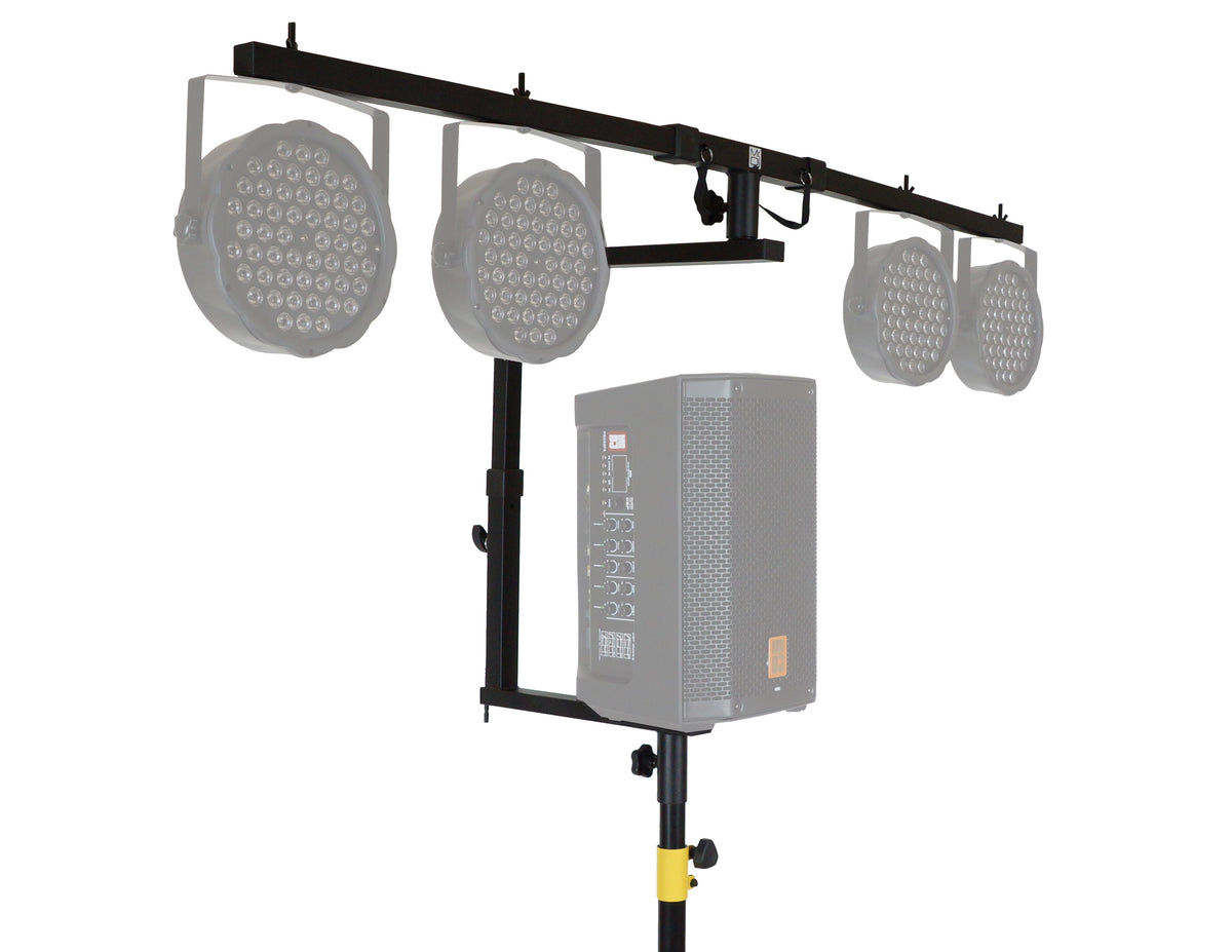 MR DJ STSPLI-SS350W Adjustable T-Bar Stage Lighting Extension with Speaker Stand
