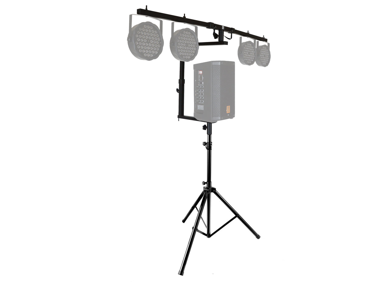 MR DJ STSPLI-SS350 Adjustable T-Bar Stage Lighting Extension with Speaker Stand