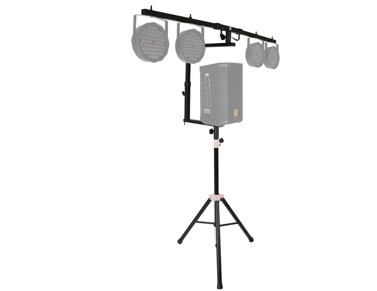 MR DJ STSPLI-SS350W Adjustable T-Bar Stage Lighting Extension with Speaker Stand