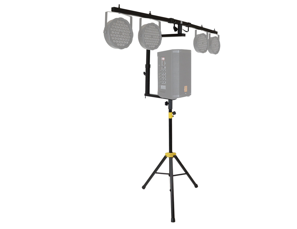 MR DJ STSPLI-SS350Y Adjustable T-Bar Stage Lighting Extension with Speaker Stand