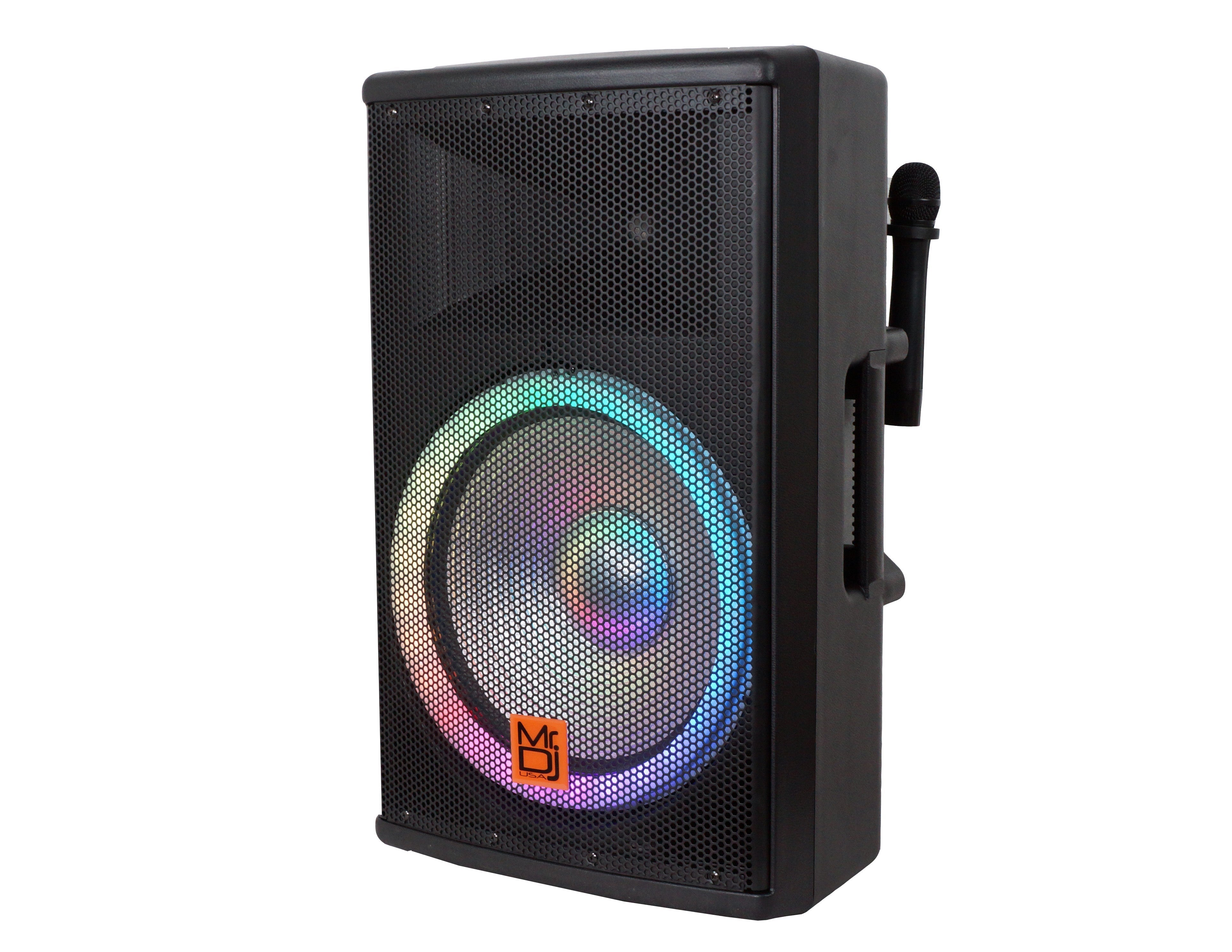 MR DJ SYNERGY15BAT 15" 3500W Rechargeable PRO PA  Powered Loudspeaker Portable Speaker System