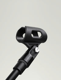 MR DJ MS600PKG 2 microphone stands with anti-slip tripod feet and boom arms ready for live use, featuring double the stands and all-in-one portability