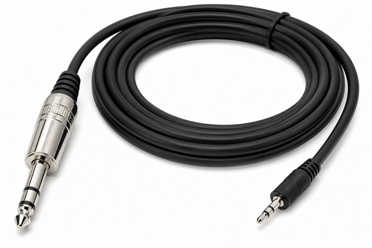 MR DJ CEQS3 3 ft 1/4" TRS (Stereo) Male to 1/8" (3.5mm) TRS Stereo Audio Cable
