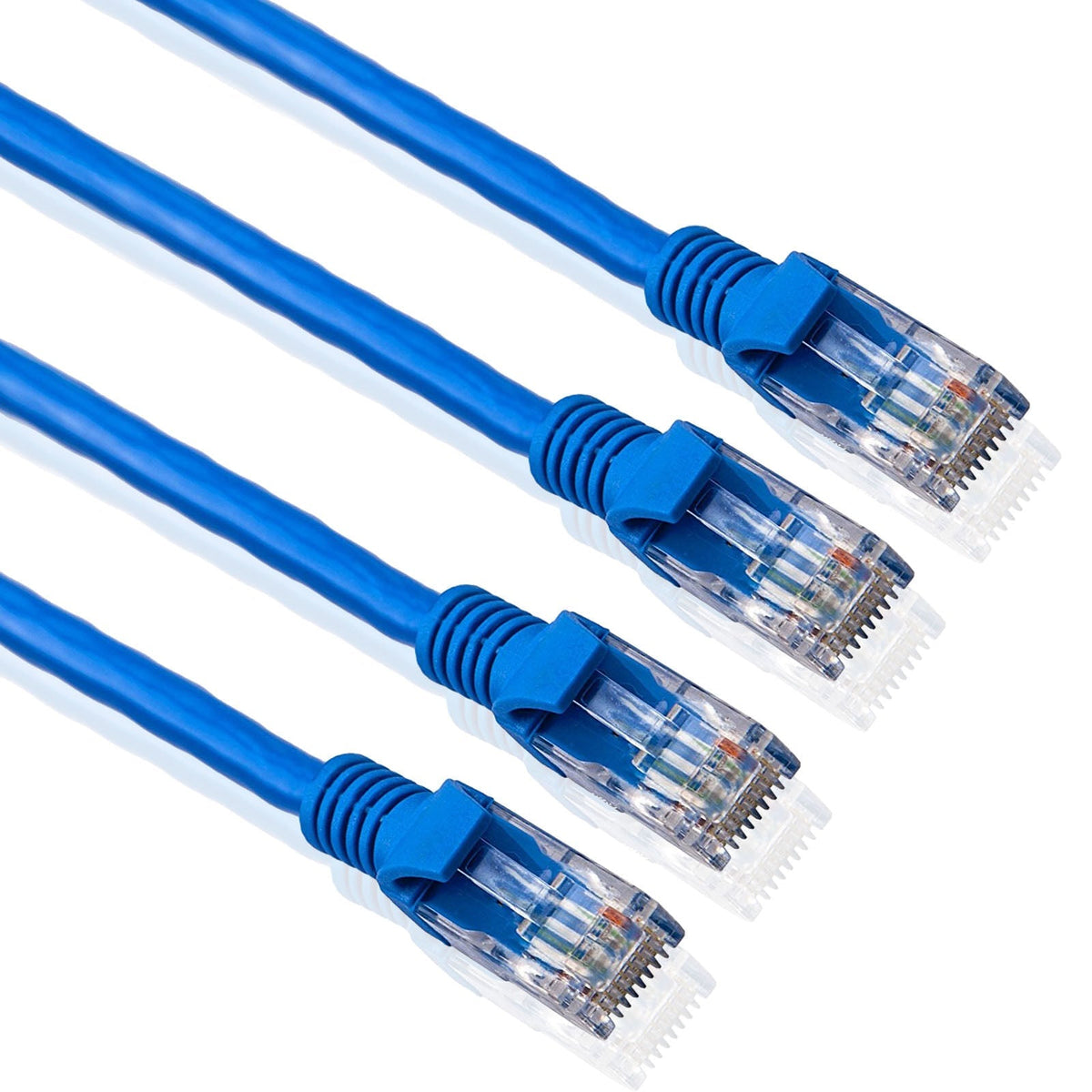4 American Terminal EPC3BL 3' Cat6a Ethernet network patch cable RJ45 23AWG 600M solid copper wire 3' blue