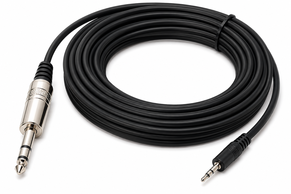 MR DJ CEQS12 12 ft 1/4" TRS (Stereo) Male to 1/8" (3.5mm) TRS Stereo Audio Cable