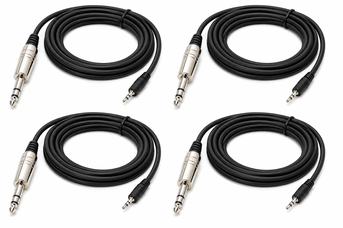 4 MR DJ CEQS3 3 ft 1/4" TRS (Stereo) Male to 1/8" (3.5mm) TRS Stereo Audio Cable