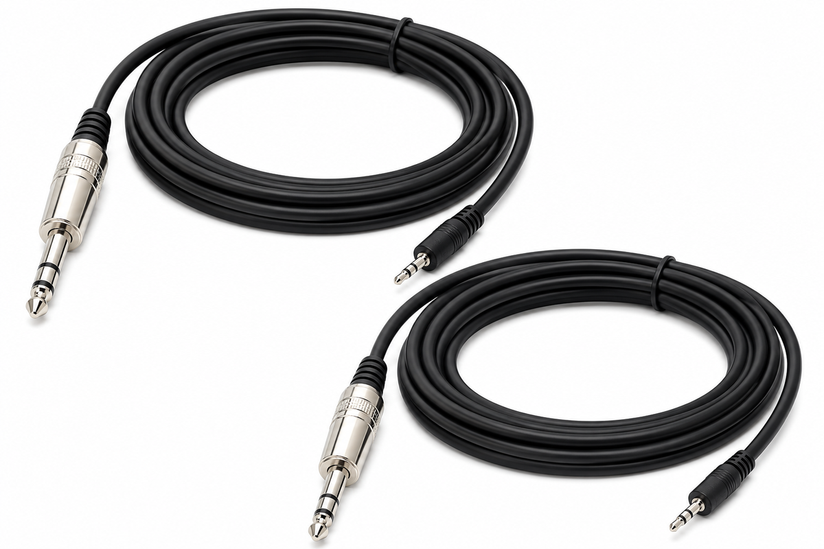 4 MR DJ CEQS12 12 ft 1/4" TRS (Stereo) Male to 1/8" (3.5mm) TRS Stereo Audio Cable