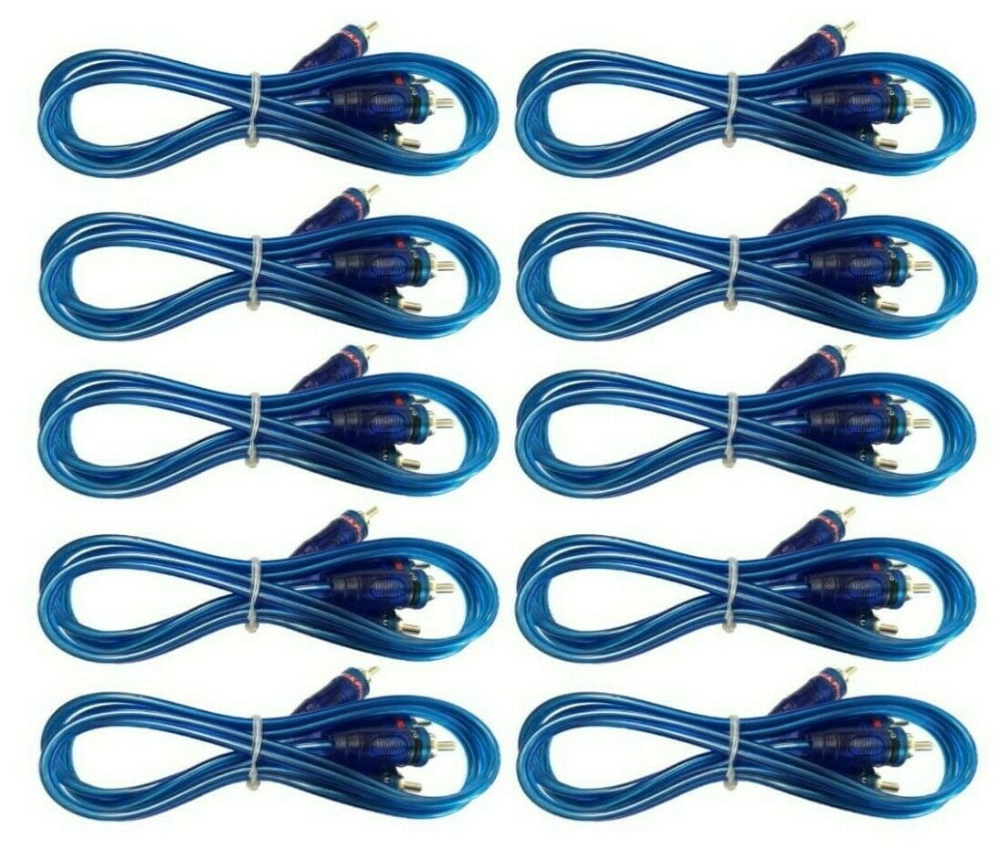 10 MK Audio 17' RCA Stereo Plug Cable 2 Male to 2 Male Car Stereo Marine Home Audio