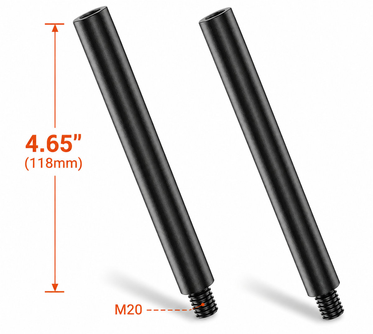 2 MR DJ SS25 4.65" Extended M20 Speaker Pole Extension Heavy-Duty Steel Speaker Pole Extender