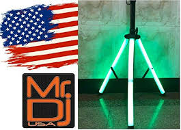 2 MR DJ Color Stand LED Speaker Stand Tripod With LED lighting and IR control