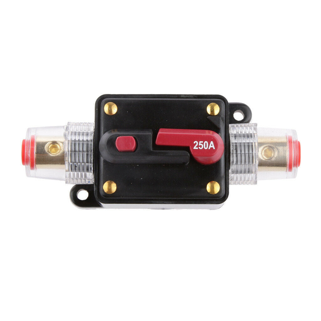 Absolute ICB250 250 Amp Circuit Breaker 4/8 AWG Inline Manual Reset Fuse Holder