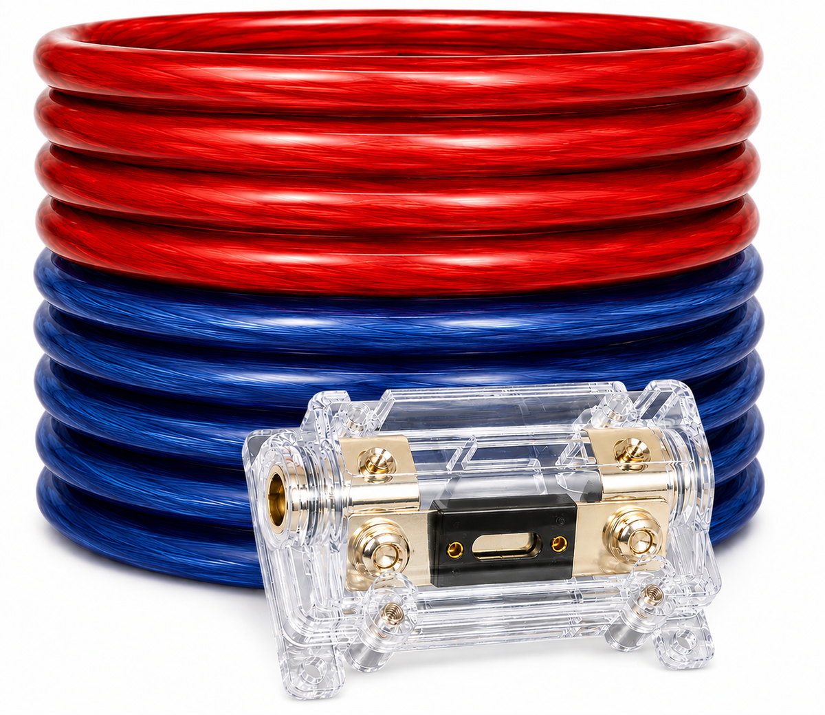 Absolute KIT025RBL 0 Gauge 50' Red/Blue Power/Ground Wire Amplifier Amp Kit