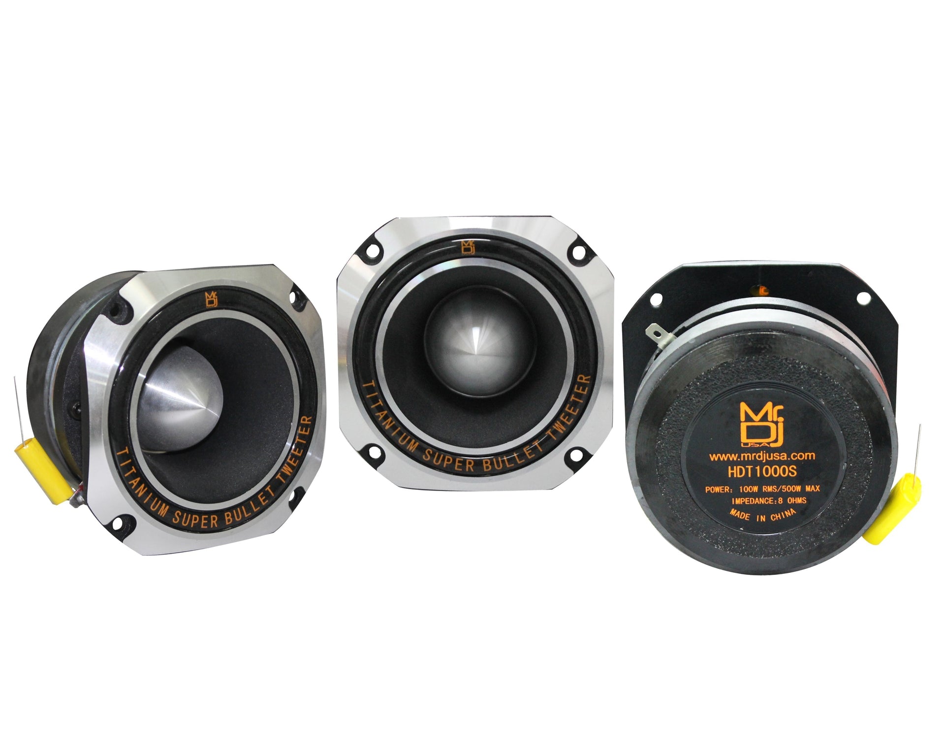 2 MR DJ HDT1000S 4" Titanium Horn Bullet High Compression Tweeter Car Van ATV UTV Marine Boat Motorcycle Motorsports Competition