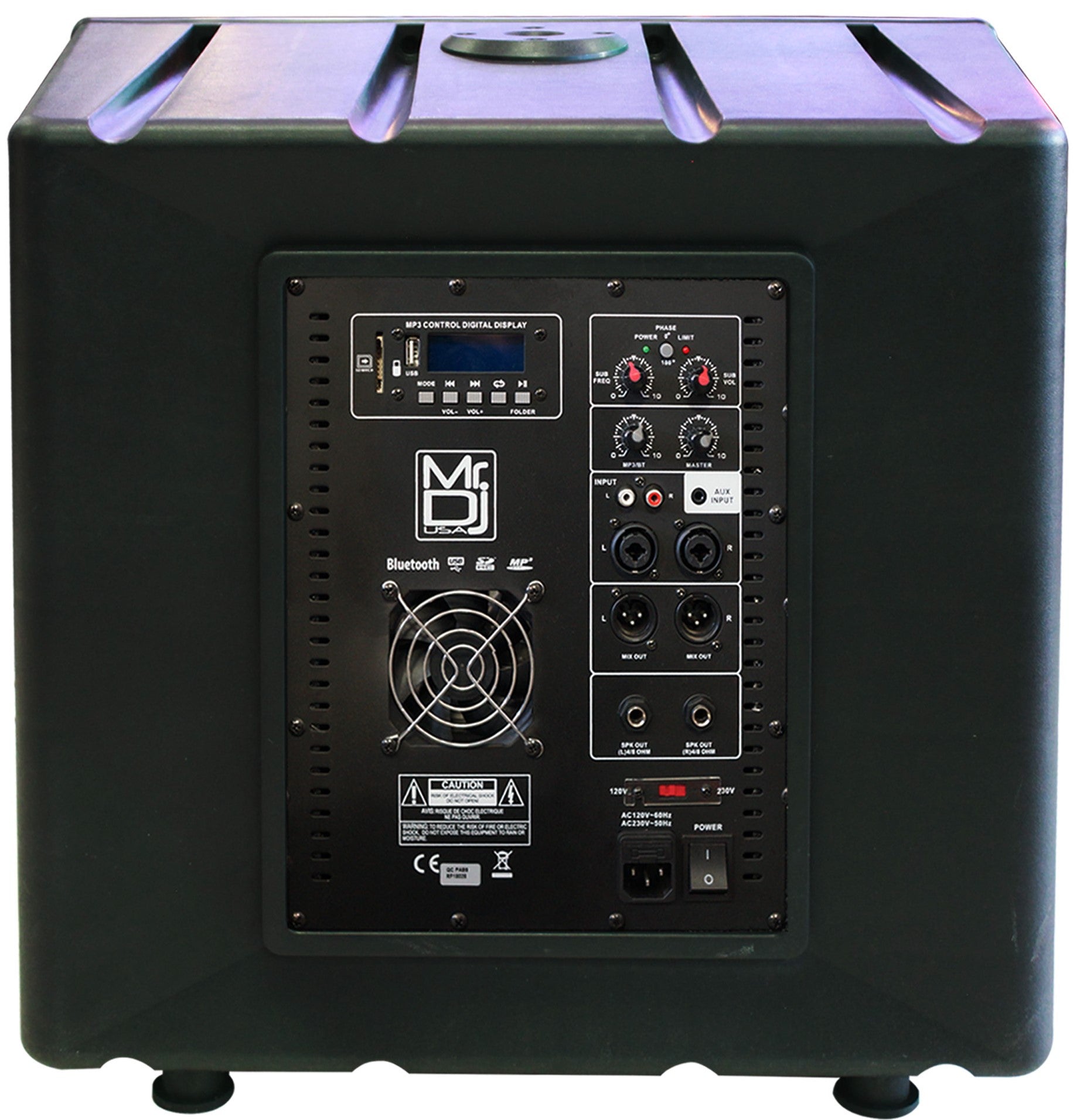 Mr. Dj 18" 6000W PA/DJ/Powered Subwoofer Bluetooth/USB/LINE/2 Speaker Output