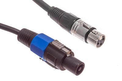 MR DJ CSMXF25 25' Speakon Plug Male to XLR Female Extension Cable for PA DJ Amplifier Stage Monitor