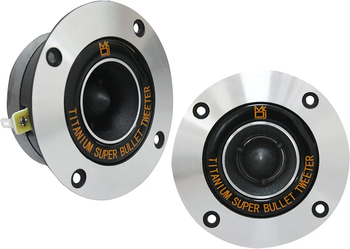 Mr. Dj USA HDT800S Pair 4-Inch Aluminum Bullet Titanium Horn Tweeter Driver (Chrome)