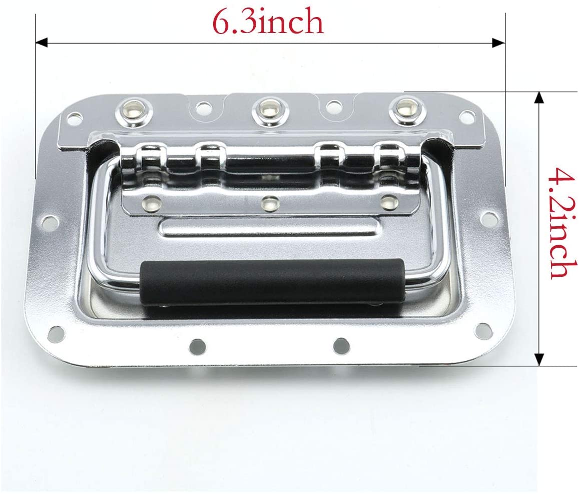 MR DJ HR100C Medium Spring Loaded Recessed Heavy Duty Chrome Flight Case Speaker Cabinet Road Case Handle