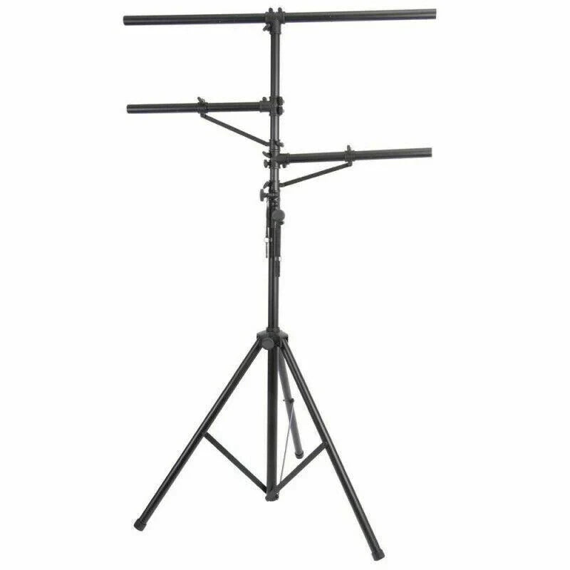 MR DJ LS-360 Heavy-Duty Portable DJ Light Stand w/ Two Fixture Arms & T-Bar