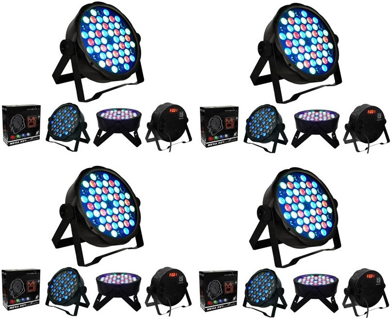 MR DJ LS100 Stand & 4 MEGA354 Slim Disco DJ Party Club Stage Show Lighting Flat Par Wash Lighting