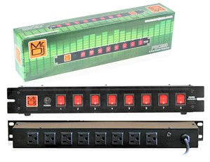 MR DJ PSC250 Rack Mountable 8 Port Power Switcher Surge Protectors Power Center
