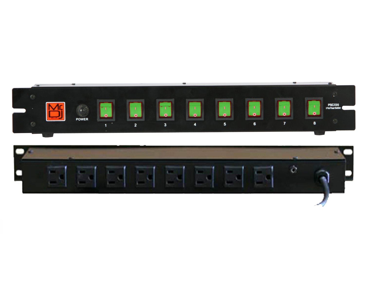 MR DJ PSC400 Rack Mountable 8 Port Power Switcher Surge Protectors ON / OFF Power Center , Power Supply, AC 110V/220V Outlet Surge Protector