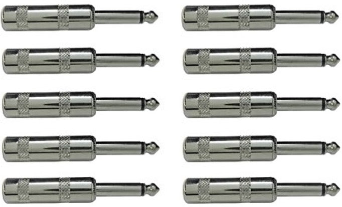 10 MR DJ QMH10 Large Barrel 6.35mm 1/4" Male Mono TS Head Cable Mount Connector