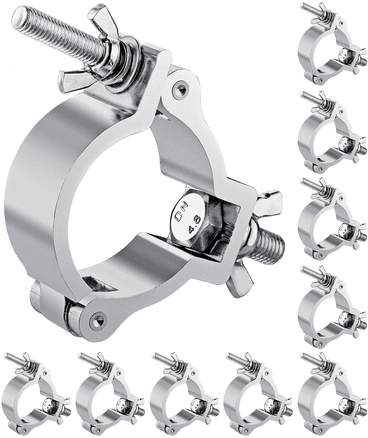 10 MR Truss C200 Premium Truss Clamp Stage Light Clamp, 2 Inch Aluminum Light Clamps for Truss, Heavy Duty 220lb LED Par Light Moving Head Lighting Clamps, Fit for 48-52mm OD Tube/Pipe