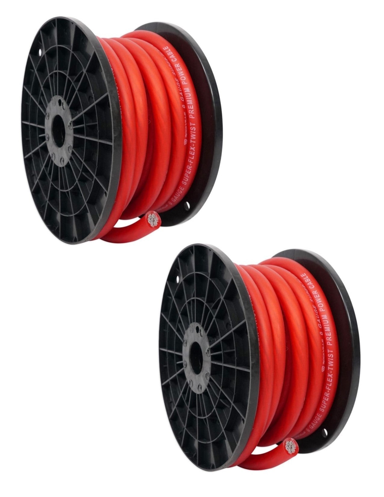 2 XP Audio SPW-0-50RD 1/0 Gauge 50 FT Red Xtreme Twisted Power/Ground Battery Wire Cables