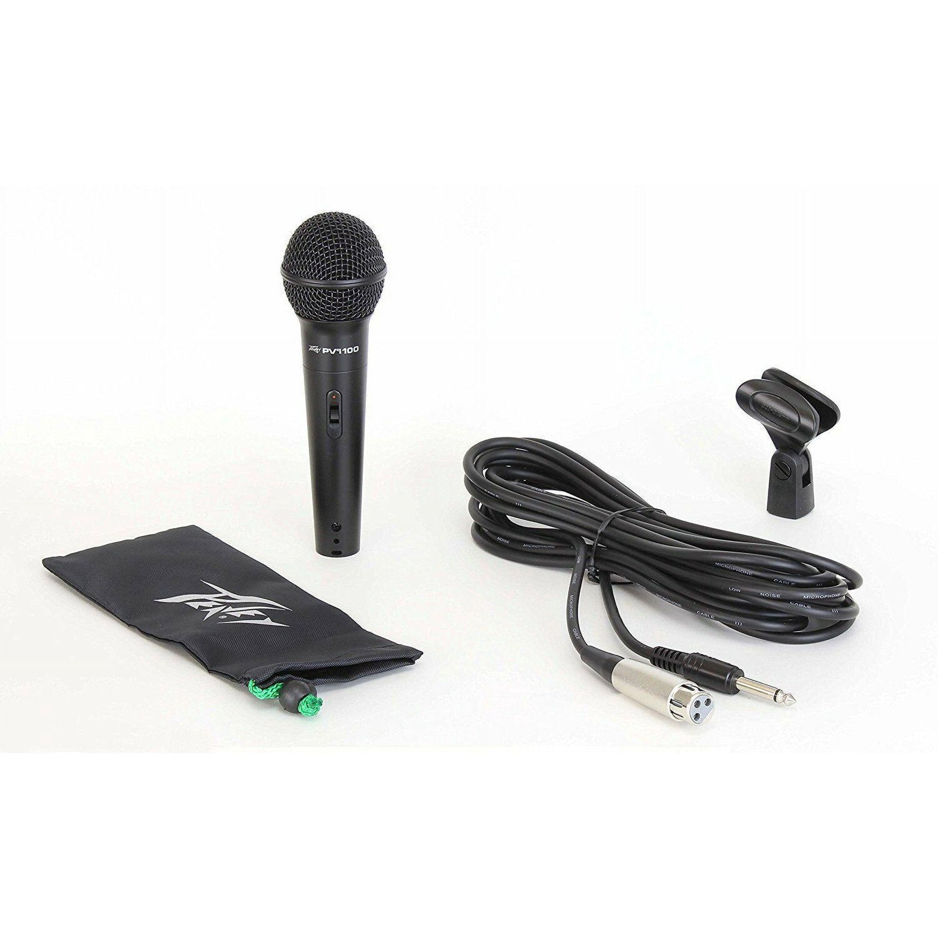 4 Peavey PVI100 1/4" Wired Dynamic Cardioid Vocal Microphone+ Mic Clip + Cable